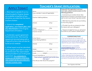 Teacher&#039;s Grant Application - Virginia, Page 2