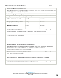 Form DS-375 Preliminary Review Questionnaire - City of San Diego, California, Page 2