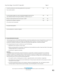 Form DS-375 Preliminary Review Questionnaire - City of San Diego, California, Page 3