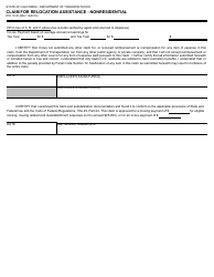 Form RW10-30 Claim for Relocation Assistance - Nonresidential - California, Page 2