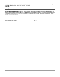 Form RW10-40 Decent, Safe, and Sanitary Inspection Report - California, Page 2