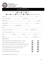 Vehicle-For-Hire Driver&#039;s License Application - City of Houston, Texas, Page 2