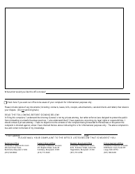 Auto Repair Complaint Form - Maryland, Page 2