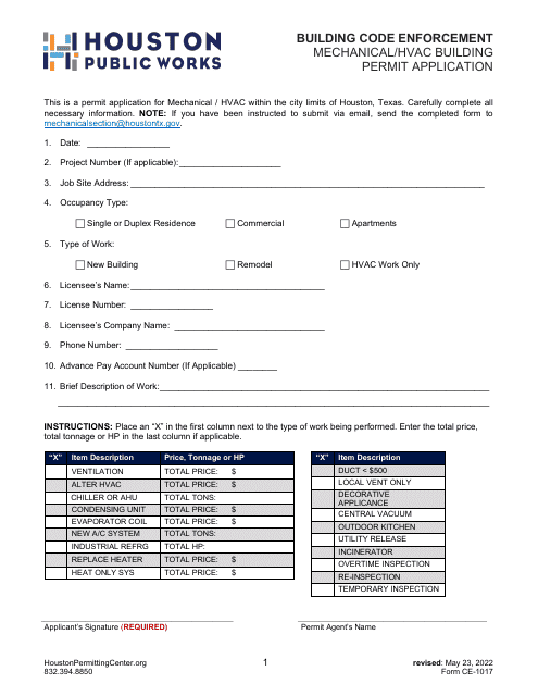 Form CE-1017  Printable Pdf