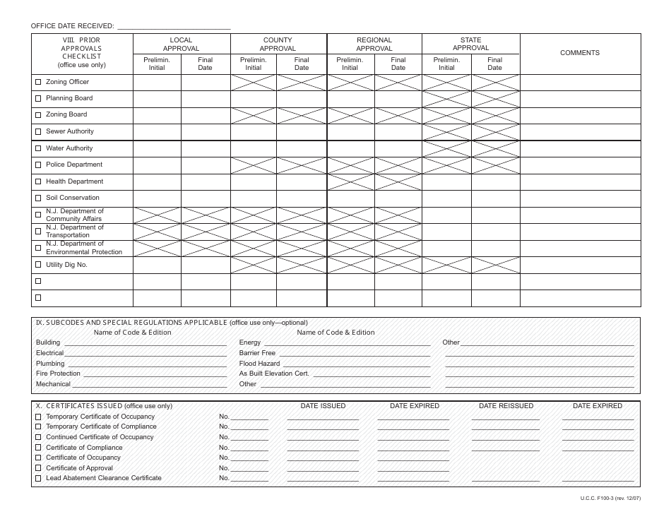 Form F100 - Fill Out, Sign Online and Download Fillable PDF, New Jersey ...