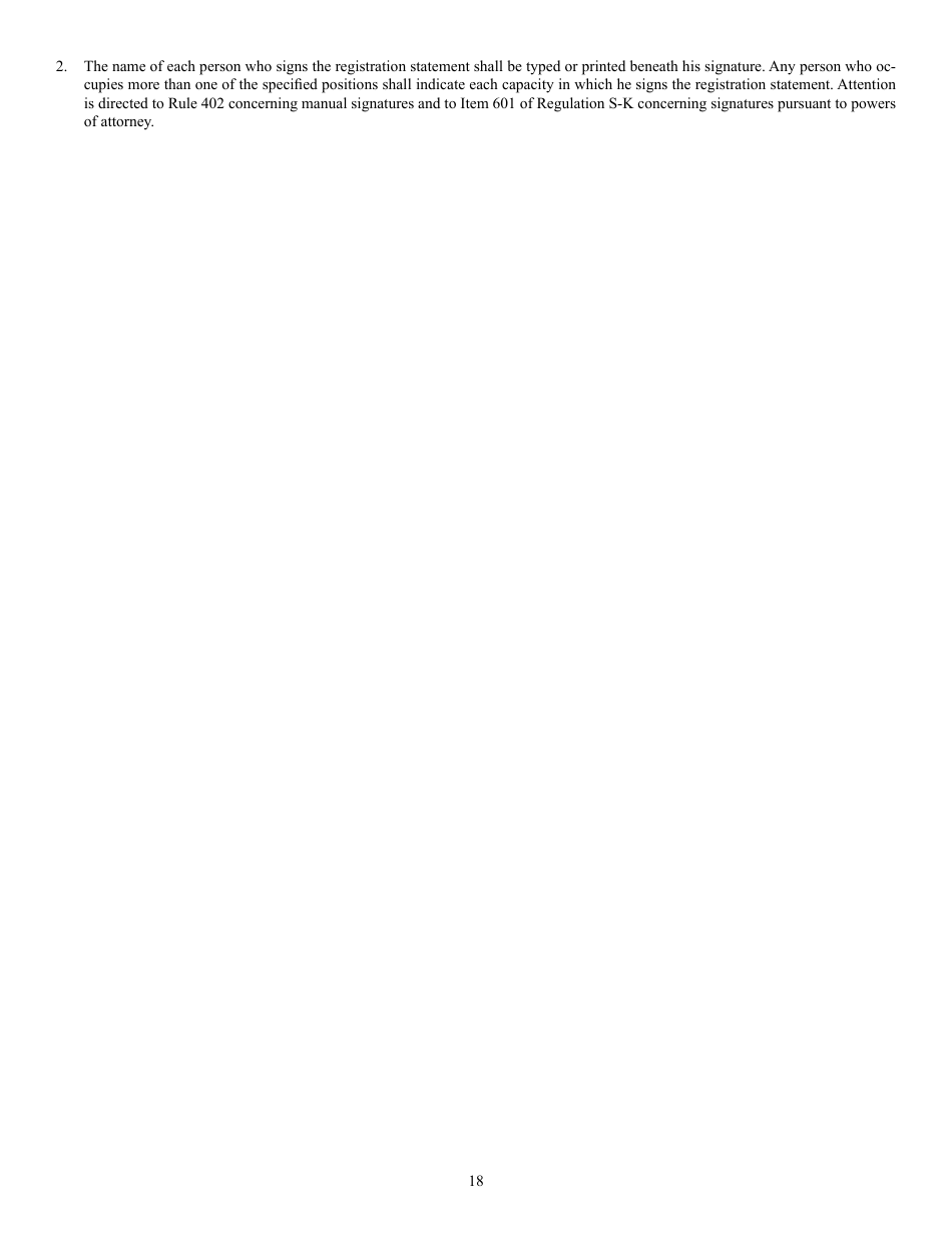 Form S-3 (SEC Form 1379) Registration Statement Under the Securities Act of 1933, Page 18