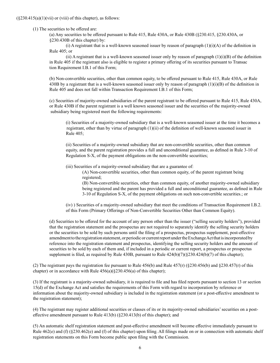 Form S-3 (SEC Form 1379) Registration Statement Under the Securities Act of 1933, Page 6