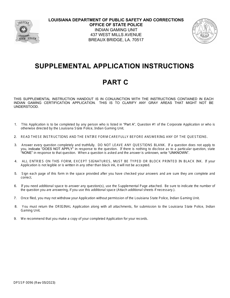 Form DPSSP0096 Part C Corporate Certification Application - Financial Disclosure - Louisiana, Page 4