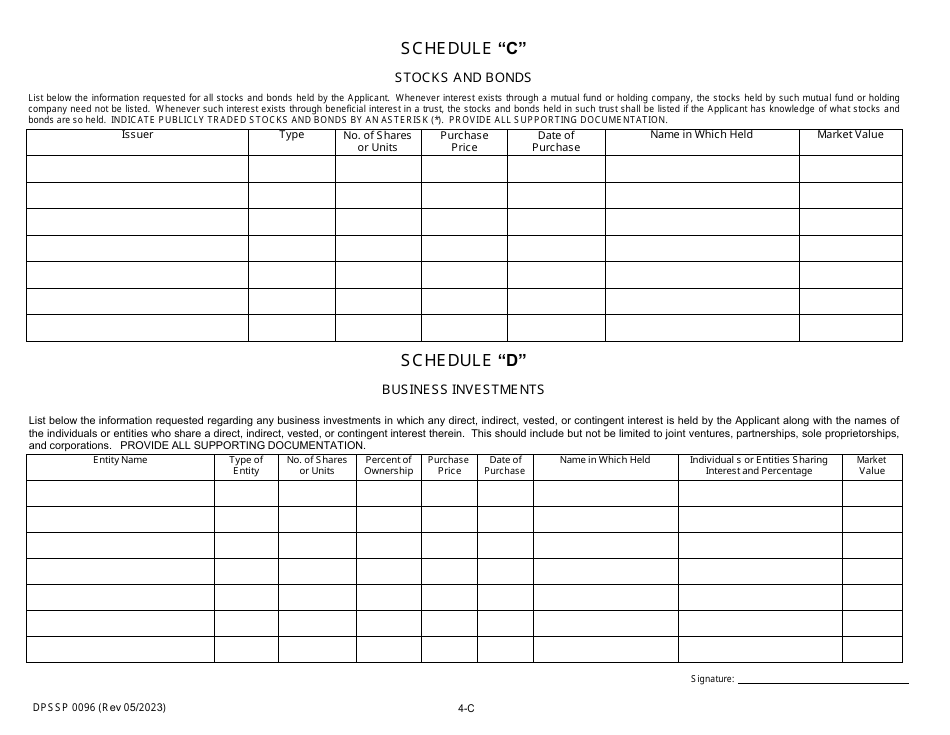 Form DPSSP0096 Part C Corporate Certification Application - Financial Disclosure - Louisiana, Page 8