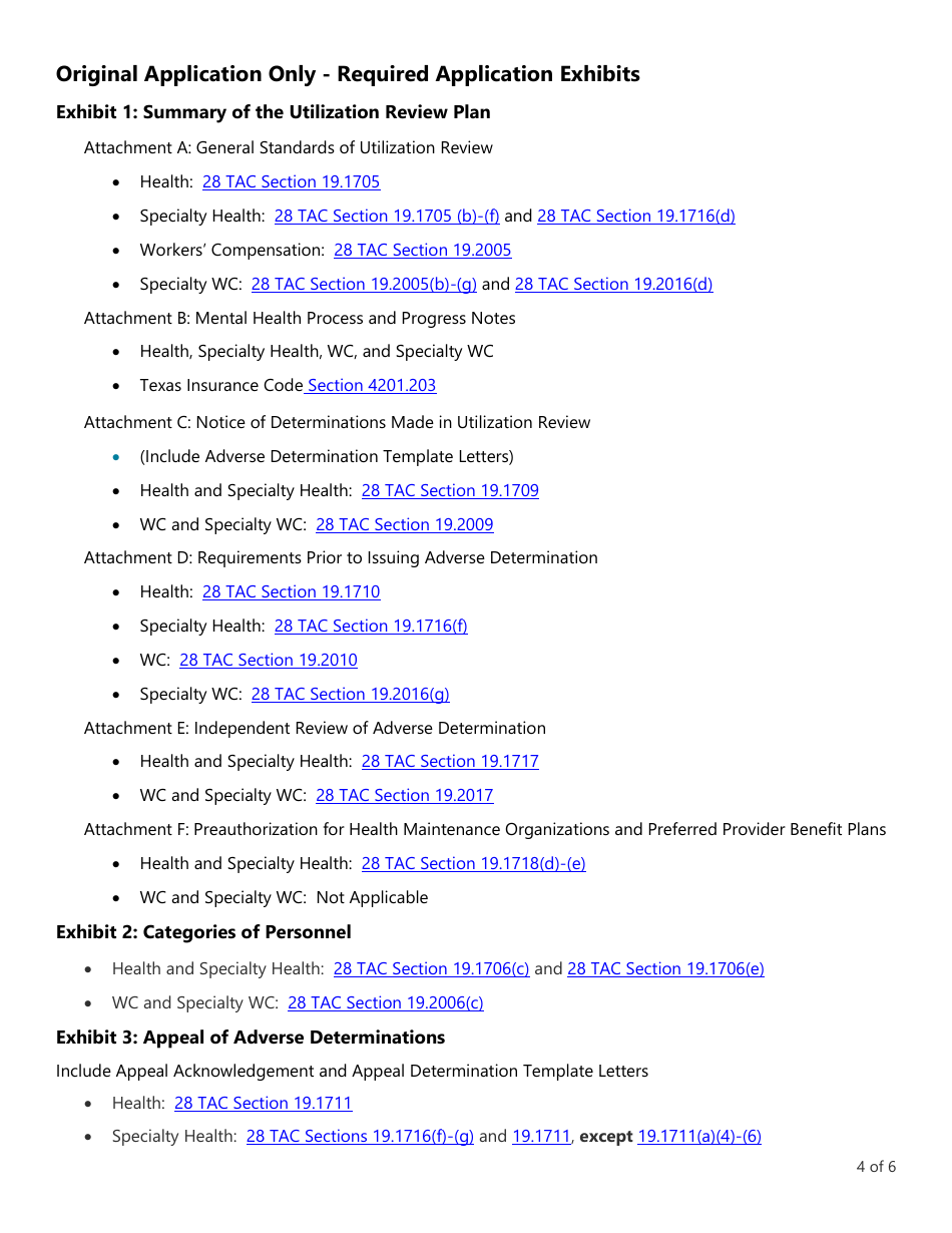 Form LHL005 Utilization Review Agent (Ura) Application - Texas, Page 4