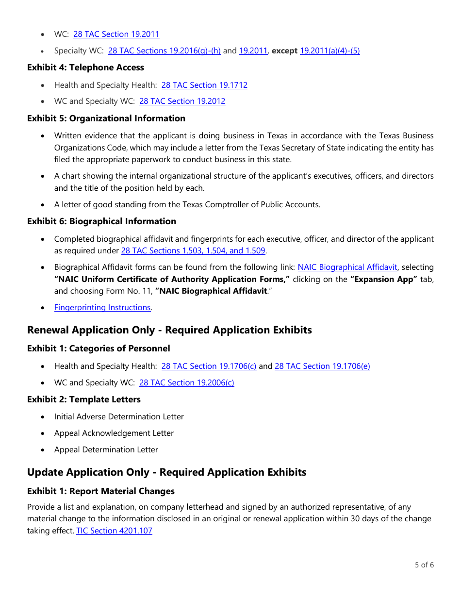 Form LHL005 Utilization Review Agent (Ura) Application - Texas, Page 5