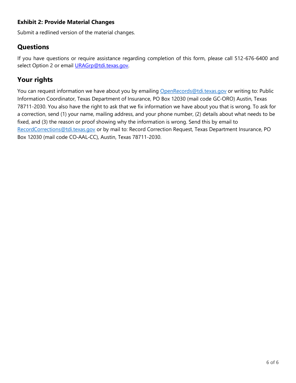 Form LHL005 Utilization Review Agent (Ura) Application - Texas, Page 6