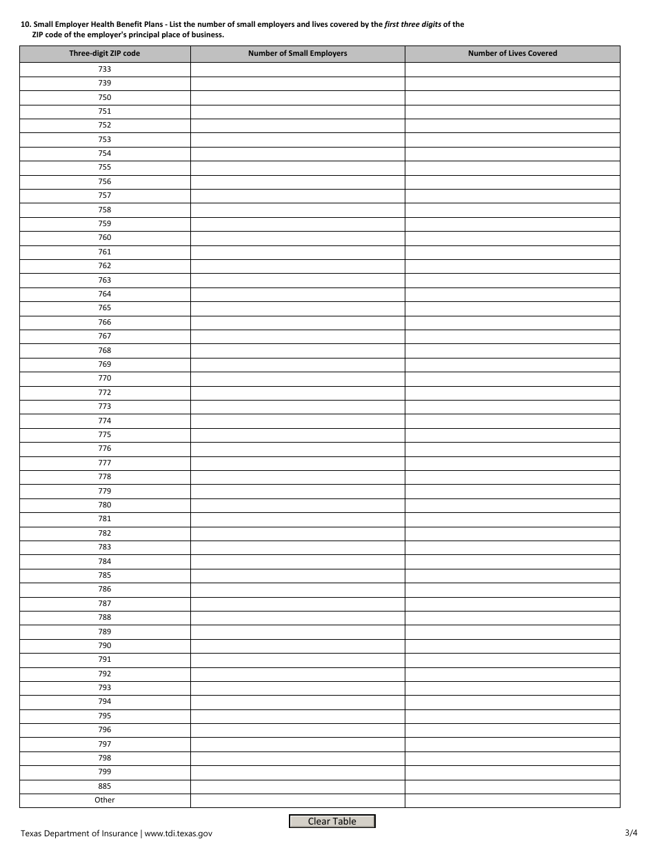 Form LAHR335 Form Number 1212 Cert Data Annual Small Employer Health Benefit Plan Report - Texas, Page 3