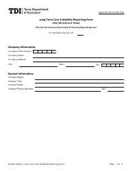 Document preview: Form LHL566 Long-Term Care Suitability Reporting Form - Texas