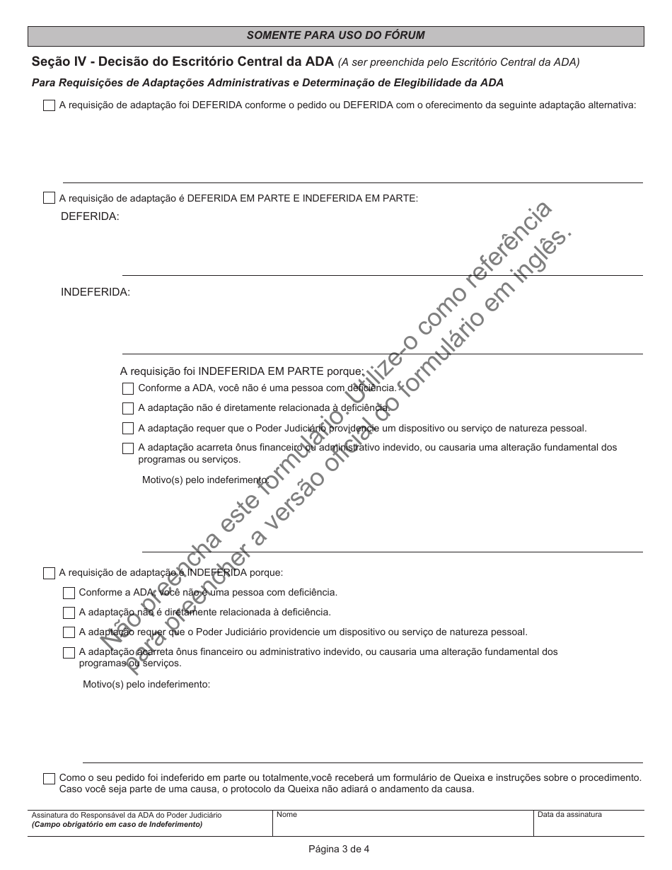 Form JD-ES-352PT Ada Request for Reasonable Accommodation - Connecticut (Portuguese), Page 3