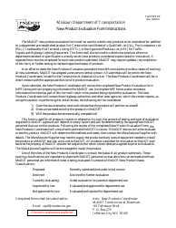 Form NPE09 New Product Evaluation Form - Missouri