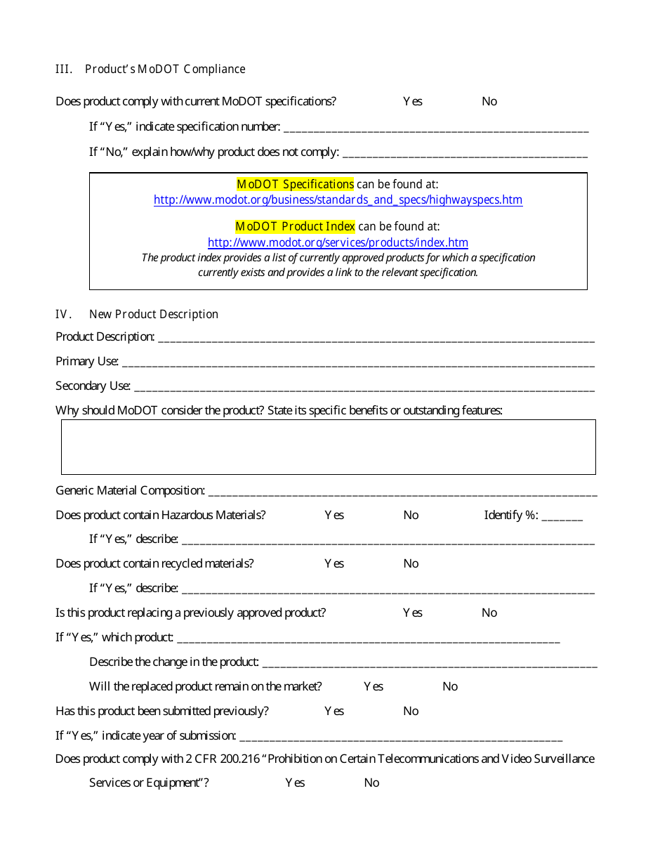 Form NPE09 New Product Evaluation Form - Missouri, Page 3