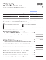 Document preview: Form M706 Estate Tax Return - Minnesota
