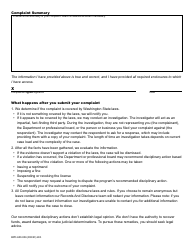 Form BPD-600-006 Business and Professions Complaint - Washington, Page 2