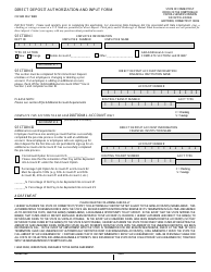 Document preview: Form CO-1040 Direct Deposit Authorization and Input Form - Connecticut