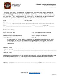 Document preview: Hazardous Materials Permit Application - City of Troy, Michigan