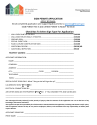 Document preview: Sign Permit Application - City of Troy, Michigan