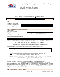 RAD Form 10 Notice of Nonpayment and Possible Eviction - Washington, D.C.