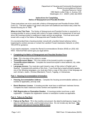 Document preview: Instructions for RAD Form 10 Notice of Nonpayment and Possible Eviction - Washington, D.C.