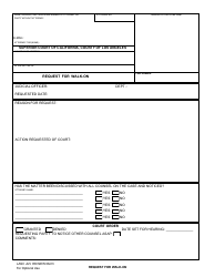 Document preview: Form JUV059 Request for Walk-On - County of Los Angeles, California