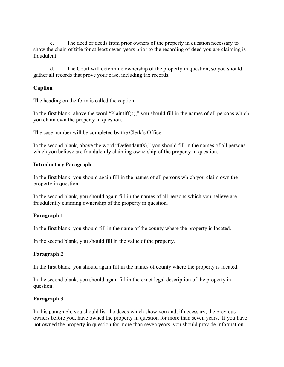 Complaint to Quiet Title (Wild Deed) - Volusia County, Florida, Page 4