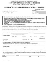 Application for License Real Estate Auctioneer - South Dakota, Page 2