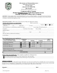 Document preview: Form OUT-010 Resident Disabled Veteran Application Lifetime License - Hunting, Freshwater Fishing, and/or Trapping - Virginia