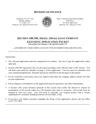 Application for Small, Small Loans Certificate of Registration - Missouri