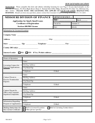 Application for Small, Small Loans Certificate of Registration - Missouri, Page 2