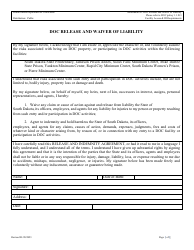 Document preview: Attachment 6 Doc Release and Waiver of Liability - South Dakota