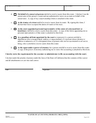 Form SJPR-207 Waiver of Accounting (Probate Code 10954) - County of San Joaquin, California, Page 2