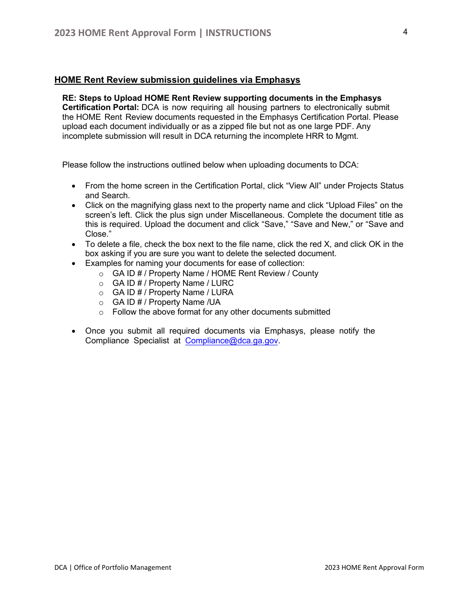 Home Rent Approval Form - Georgia (United States), Page 4