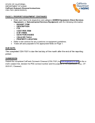Instructions for Form CDA7021 CalFresh Outreach Closeout - California, Page 2