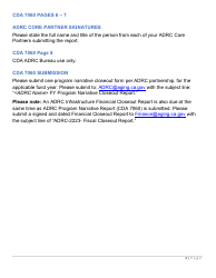 Instructions for Form CDA7060 Narrative Closeout Form - Adrc Infrastructure Grant Program - California, Page 2