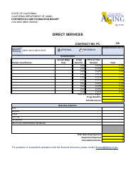 Form CDA9069 Partners in Care Foundation Budget - California, Page 3