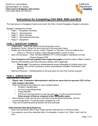 Instructions for Form CDA9066, CDA9069, CDA9070 - California