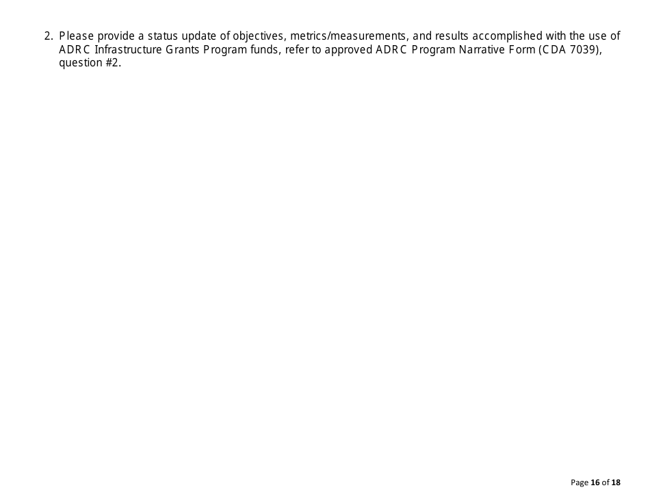 Form CDA7029 Adrc Service Data Report Form - California, Page 16