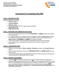 Document preview: Instructions for Form CDA9068 Calz Connect Closeout - California