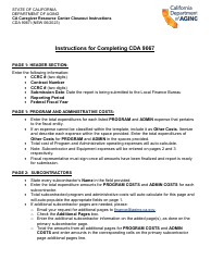 Instructions for Form CDA9067 California Caregiver Resource Center Closeout - California