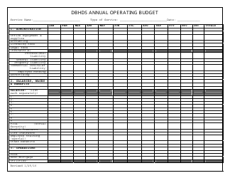 Document preview: Dbhds Annual Operating Budget - Virginia