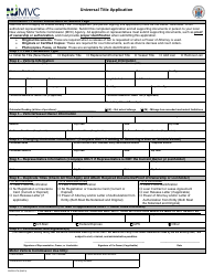 Form OS/SS-UTA Universal Title Application - New Jersey