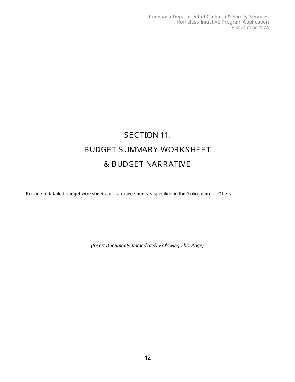 Exhibit A Homeless Inititative Program Application - Louisiana, Page 12