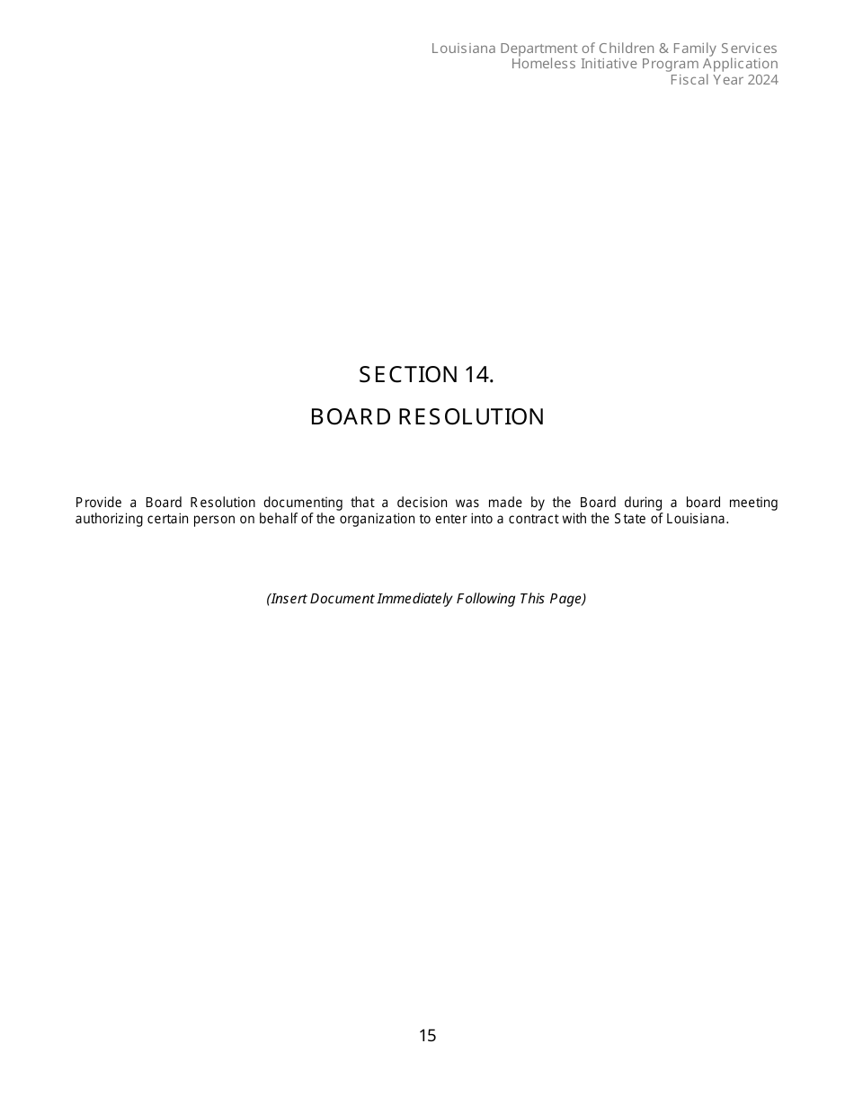Exhibit A Homeless Inititative Program Application - Louisiana, Page 15