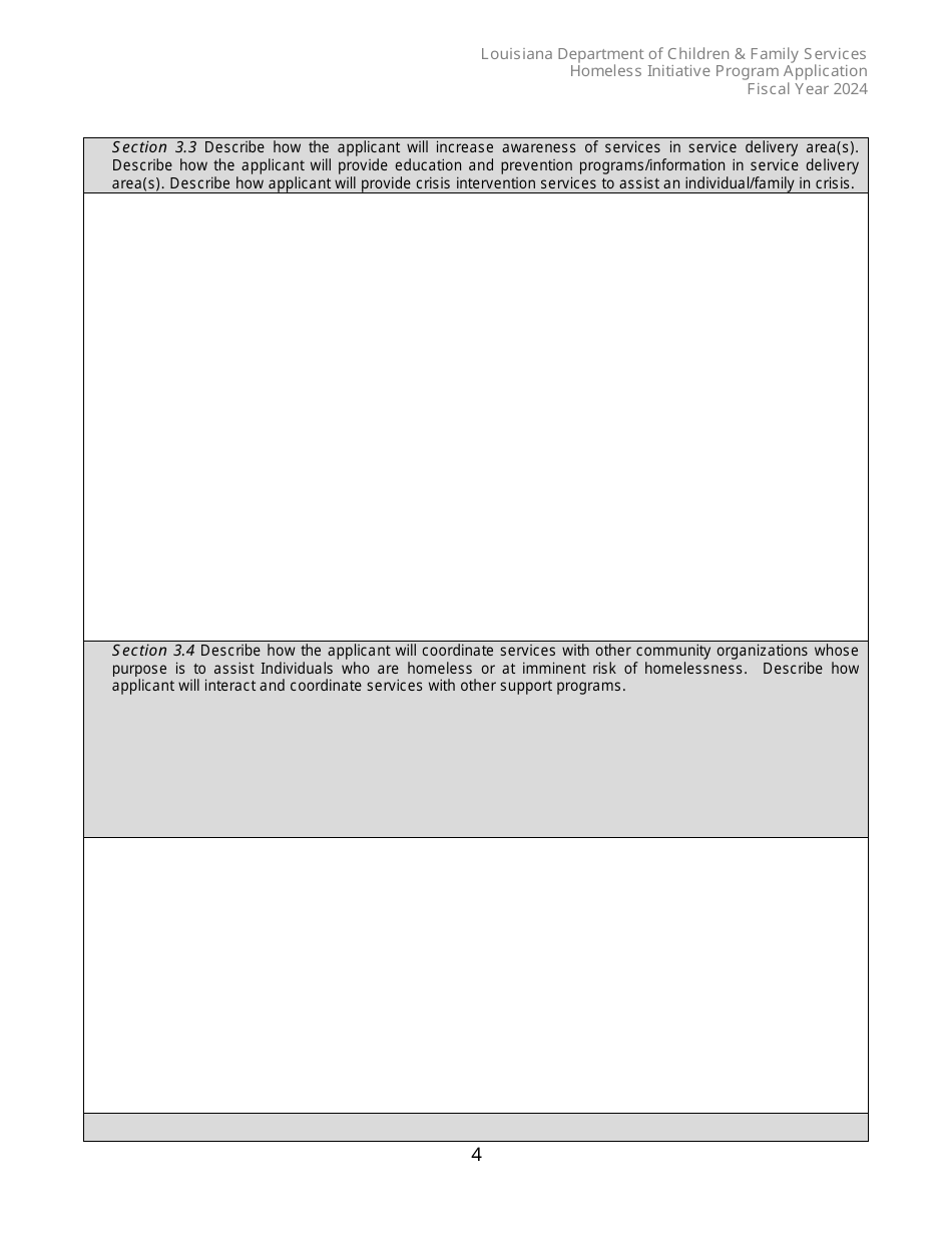 Exhibit A Homeless Inititative Program Application - Louisiana, Page 4