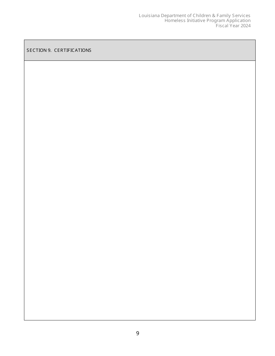 Exhibit A Homeless Inititative Program Application - Louisiana, Page 9